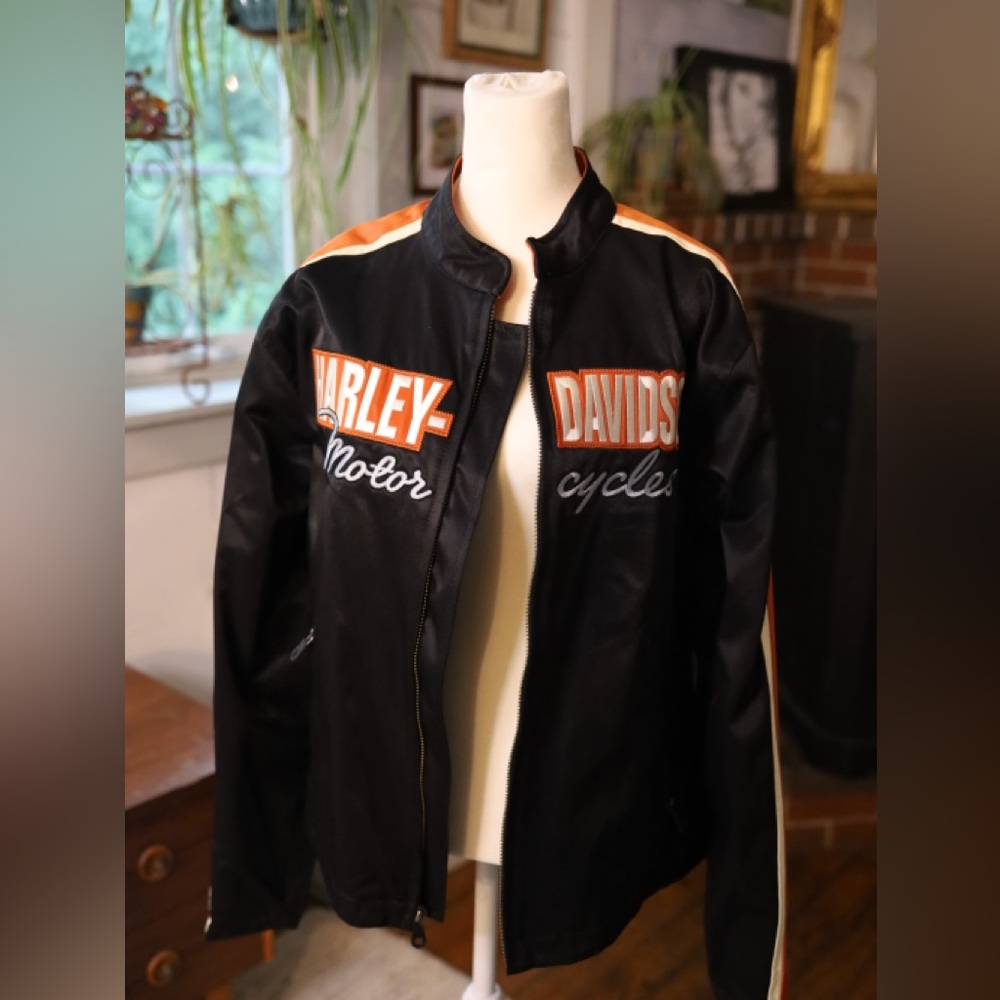 Harley-Davidson Black Jacket with Orange Highlights